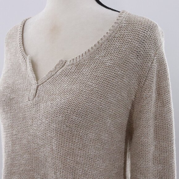 Habitat | Linen Cotton V Neck Tunic Sweater Medium - Picture 2 of 6